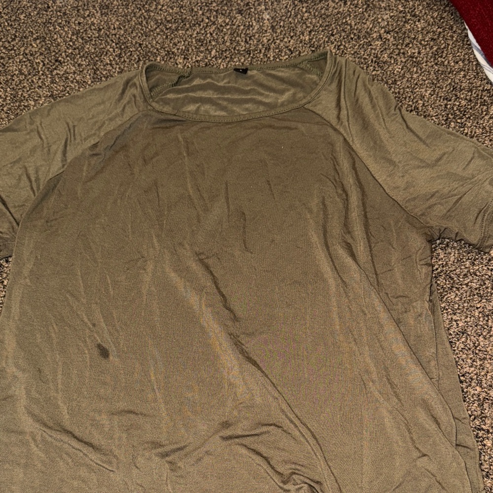 Olive Green Casual T-Shirt